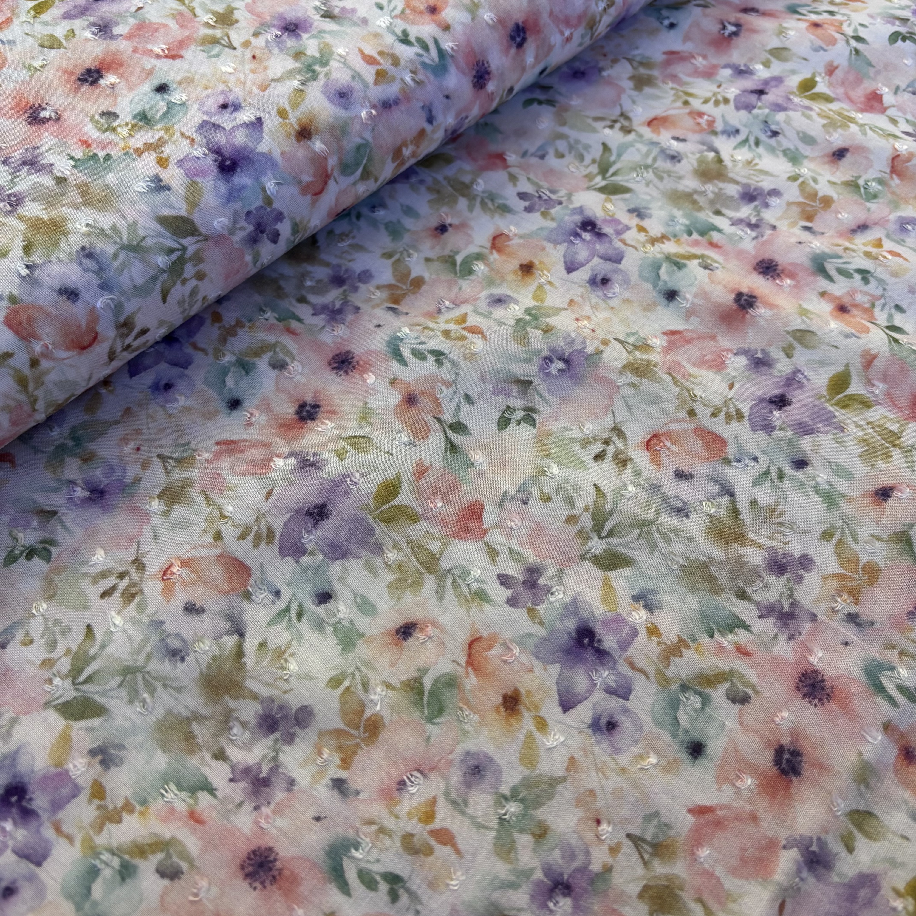 Viskose Viskosestoff rosa geblümt