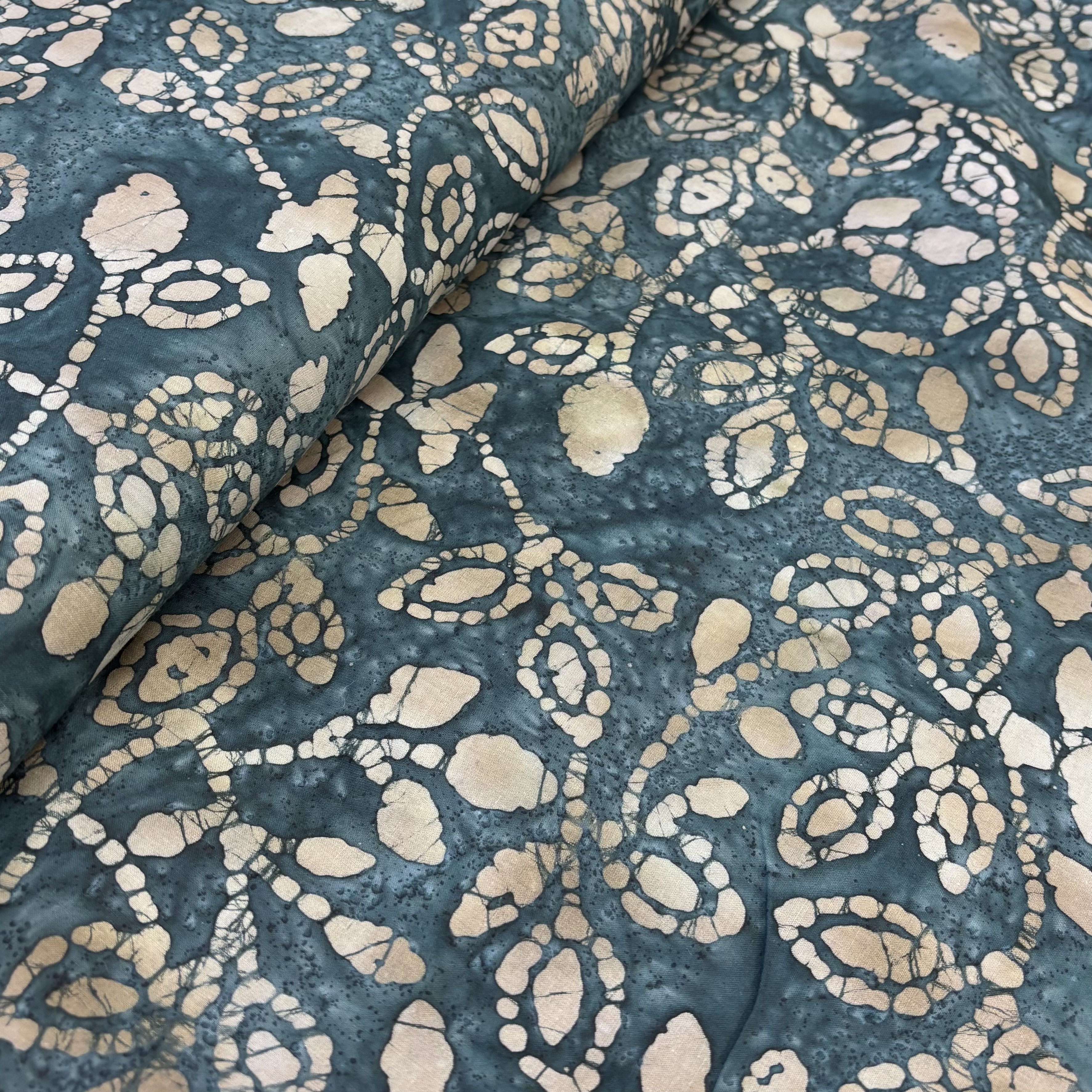 Baumwolle petrol blau Batik
