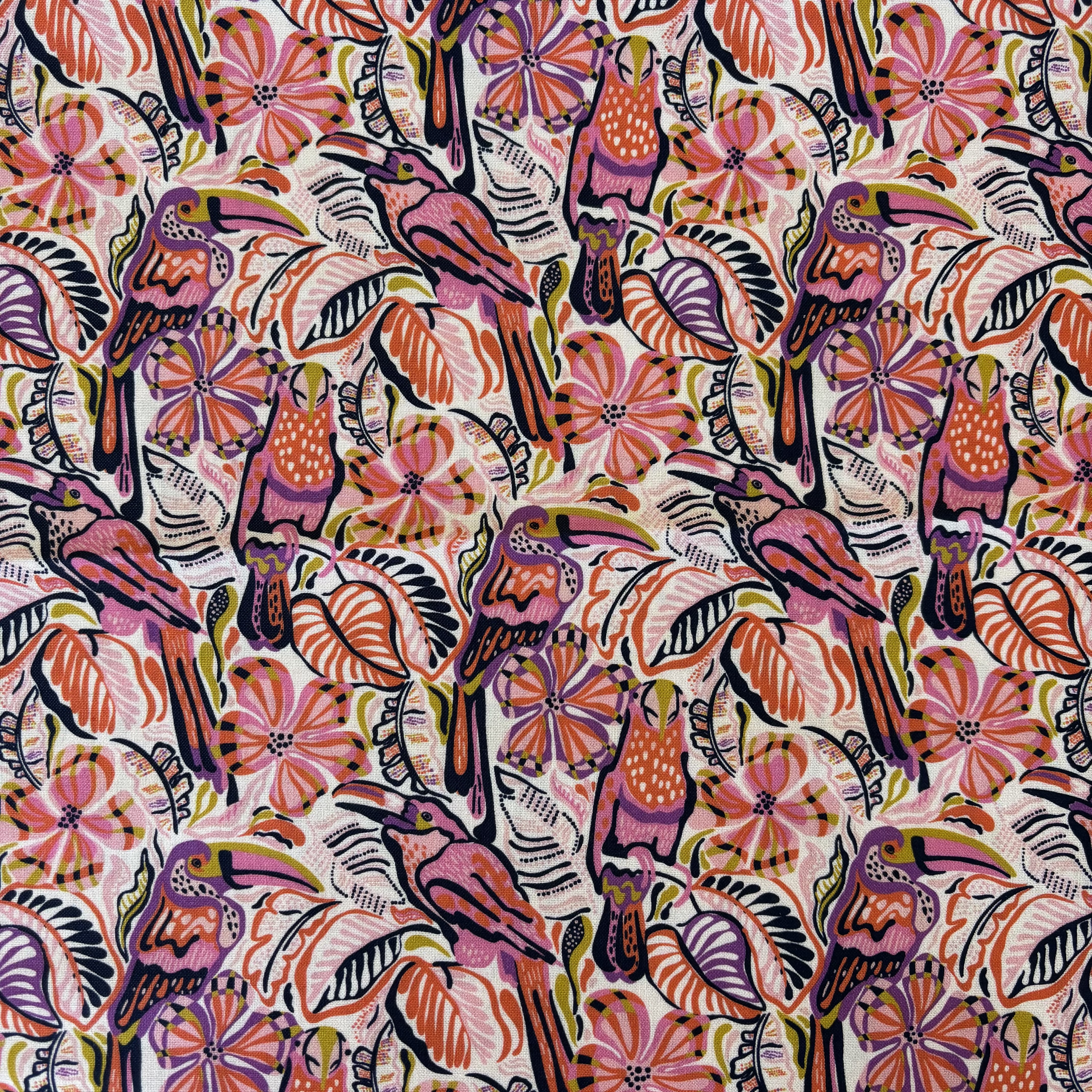 Baumwolle Wonder Jungle Cloud 9 rosa mit Tukan