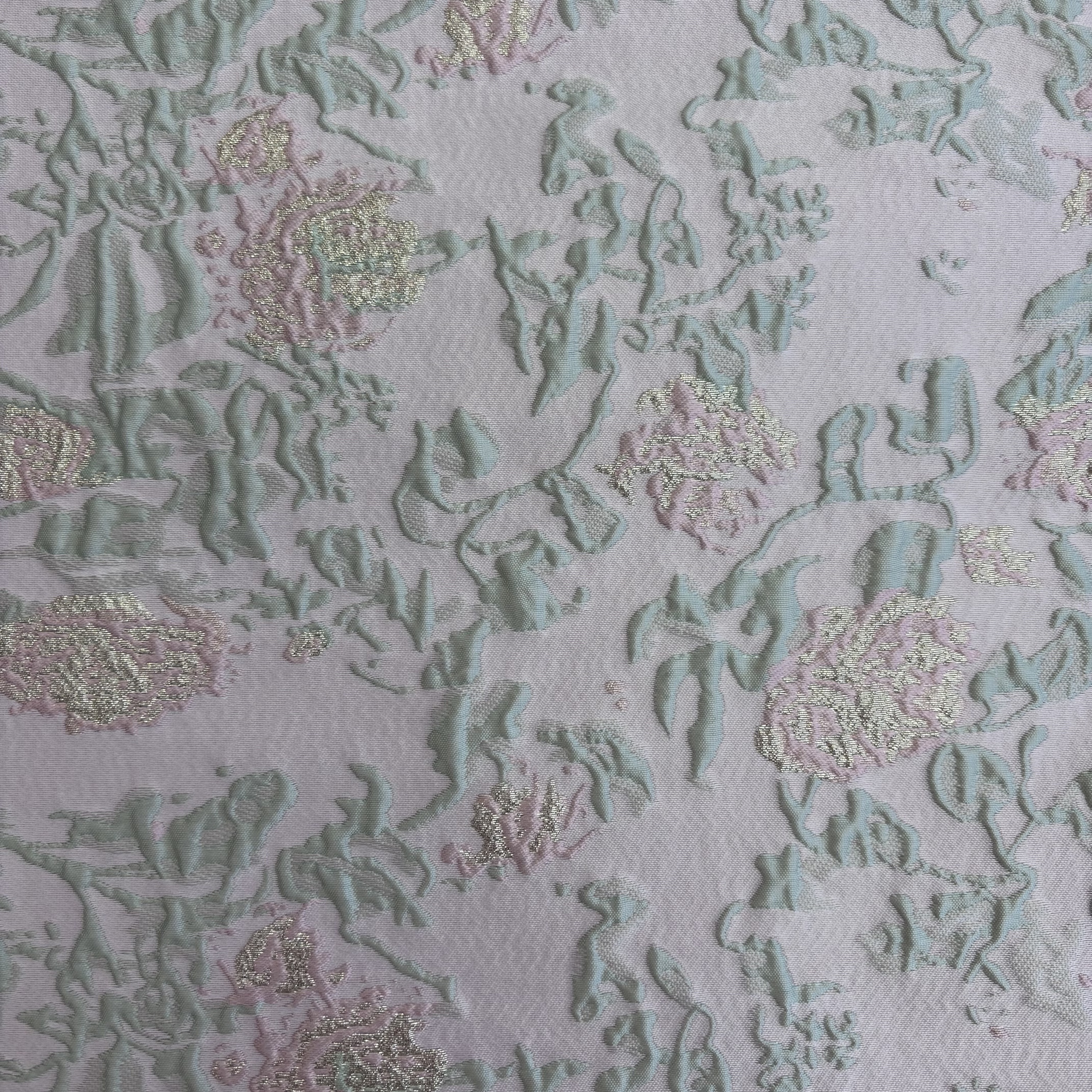 Jacquard Dekostoff gold rosa 