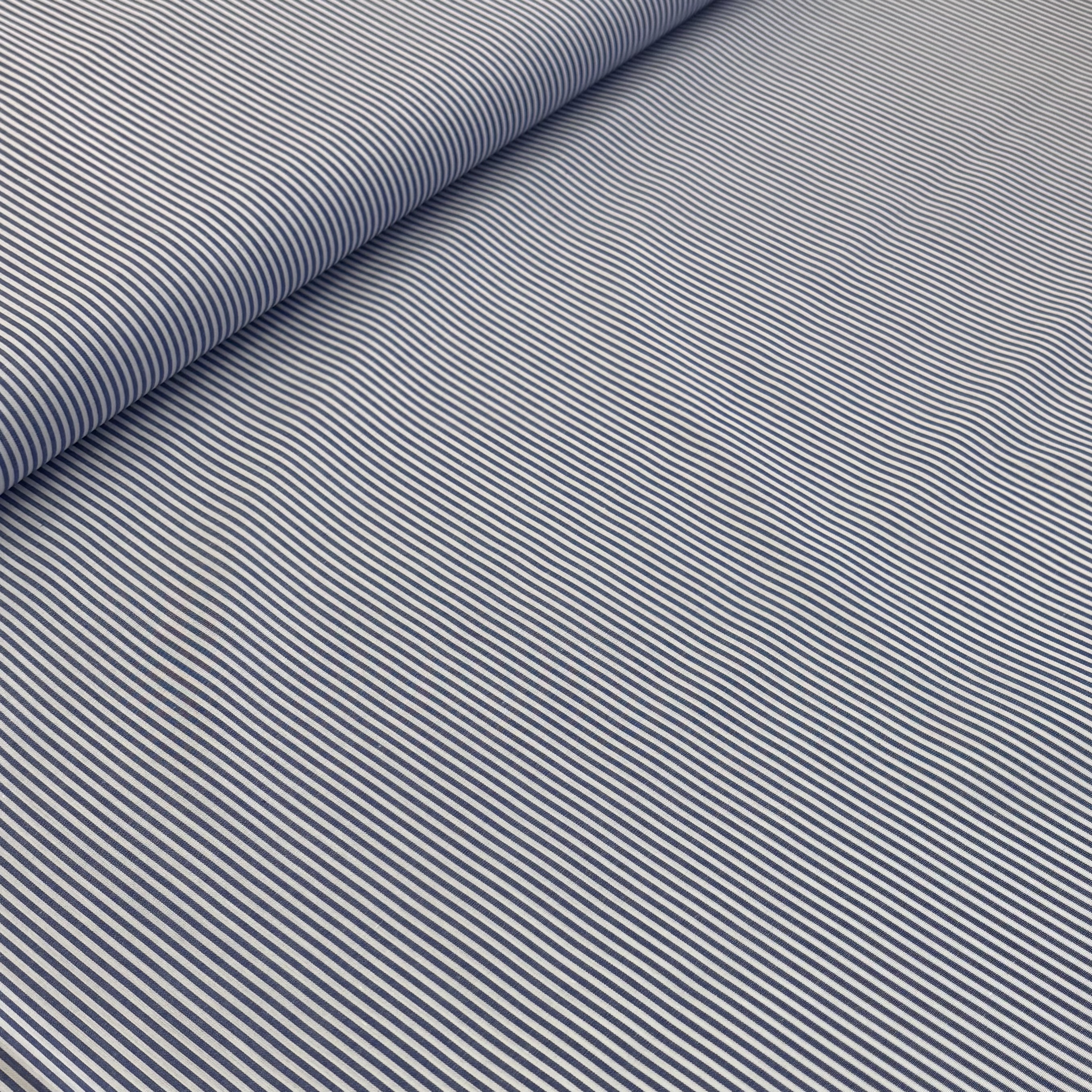 Baumwolle blau weiß gestreift beidseitig 