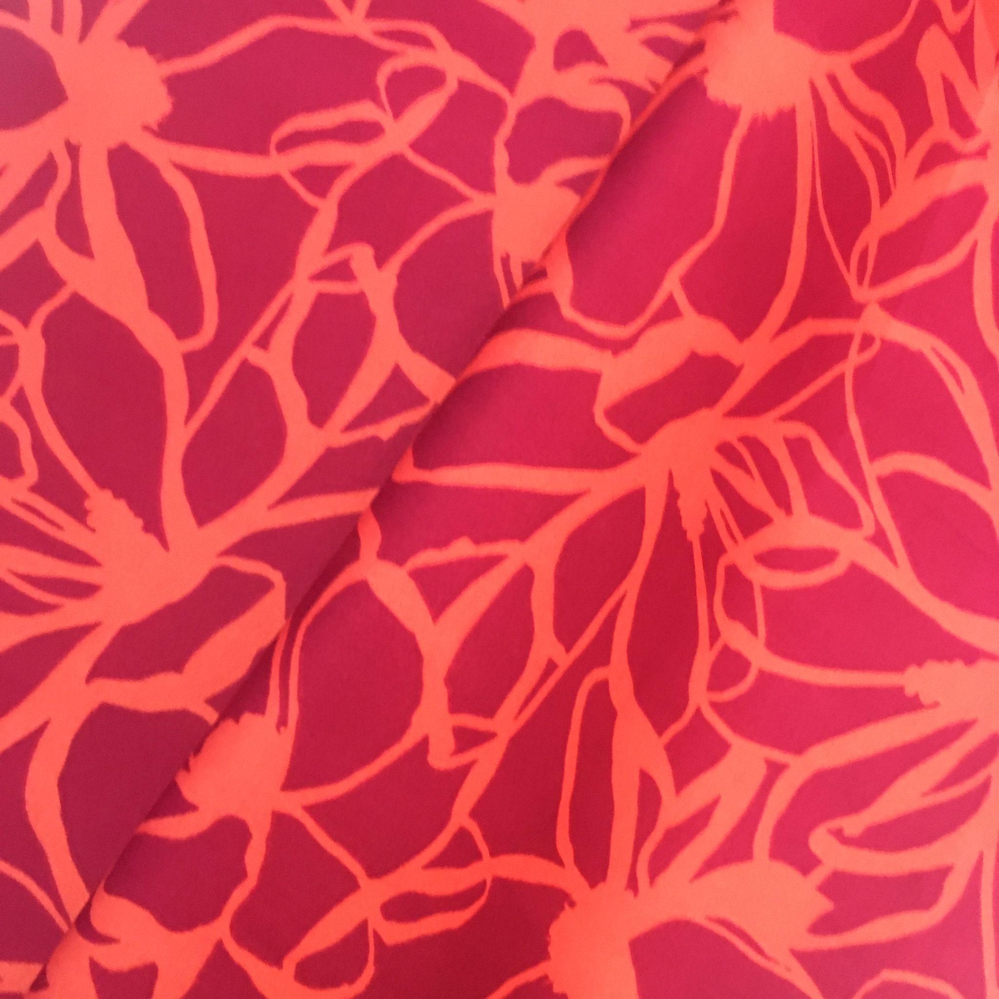 Baumwollsatin Baumwolle Satin rot orange floral