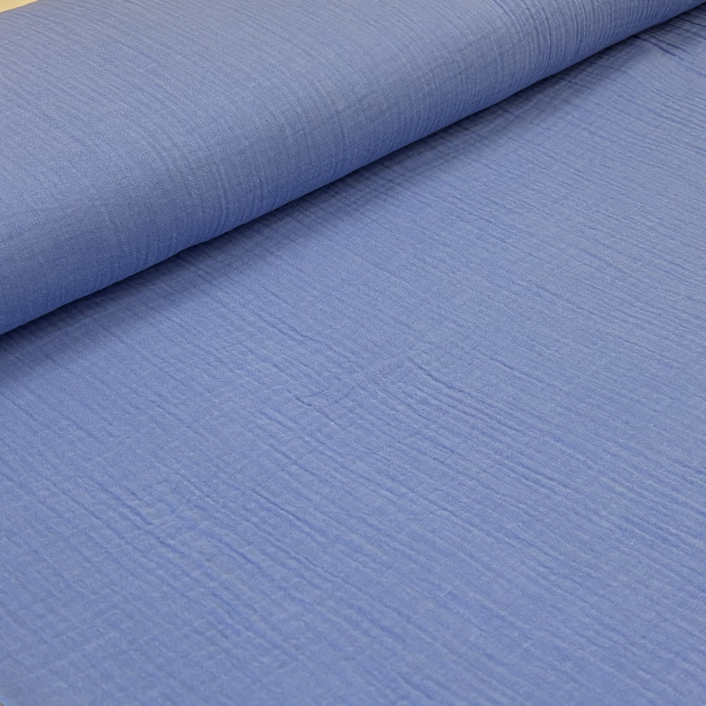 Musselin Baumwollstoff blau
