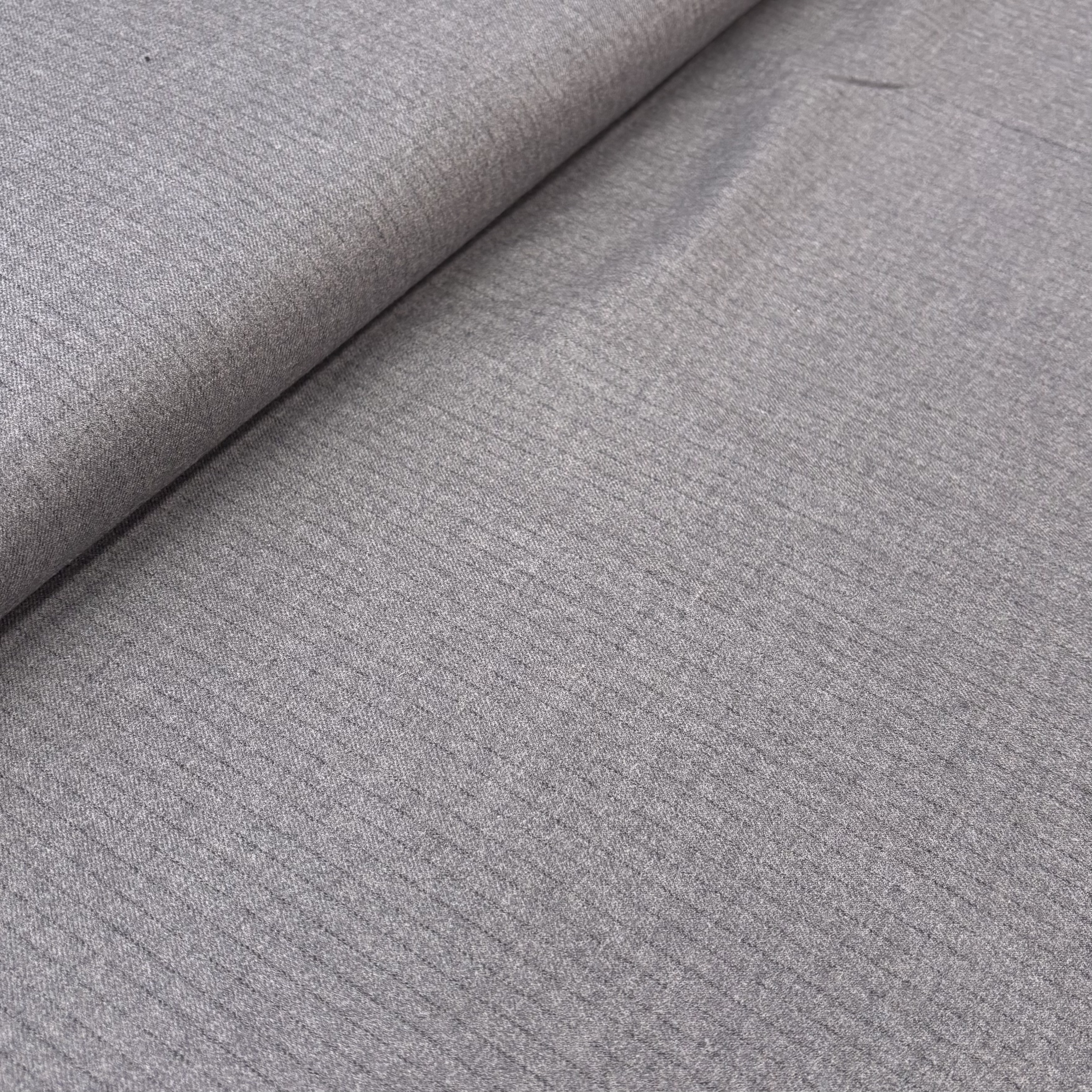 Hosenstoff Kleiderstoff grau gestreift