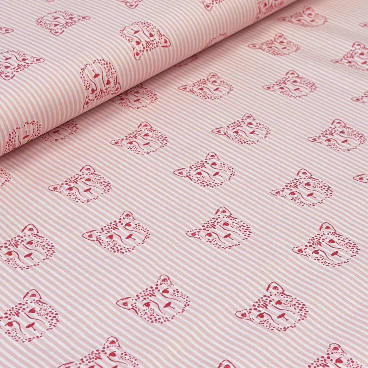 Baumwolle rosa pink mit Leopard
