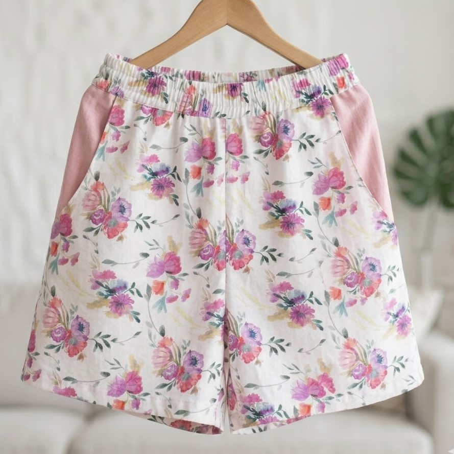 Baumwolle weiß mit Blumen