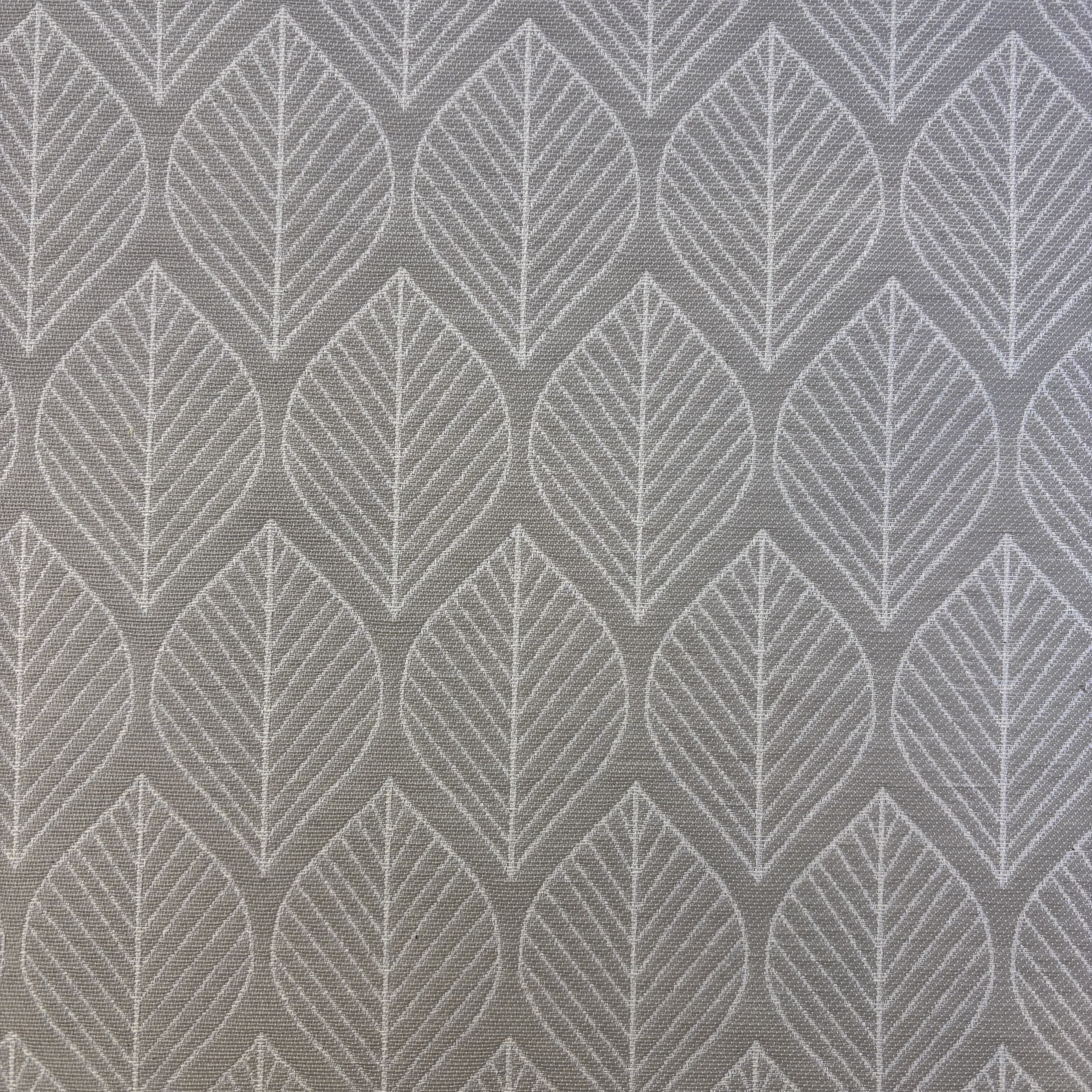 Jacquard beige mit Blättern Dekostoff 