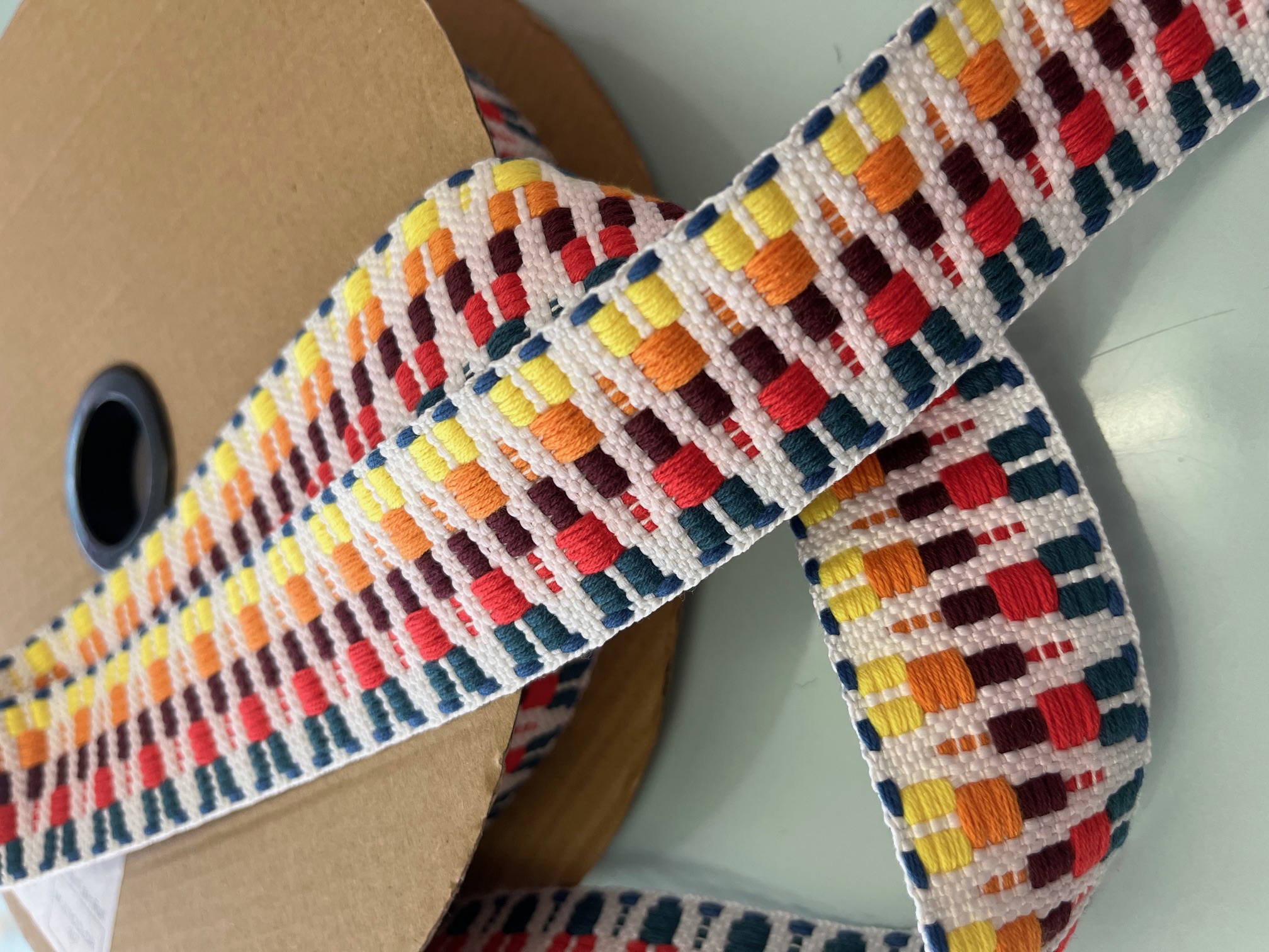 Gurtband Zick Zack bunt Ethnomuster 4 cm