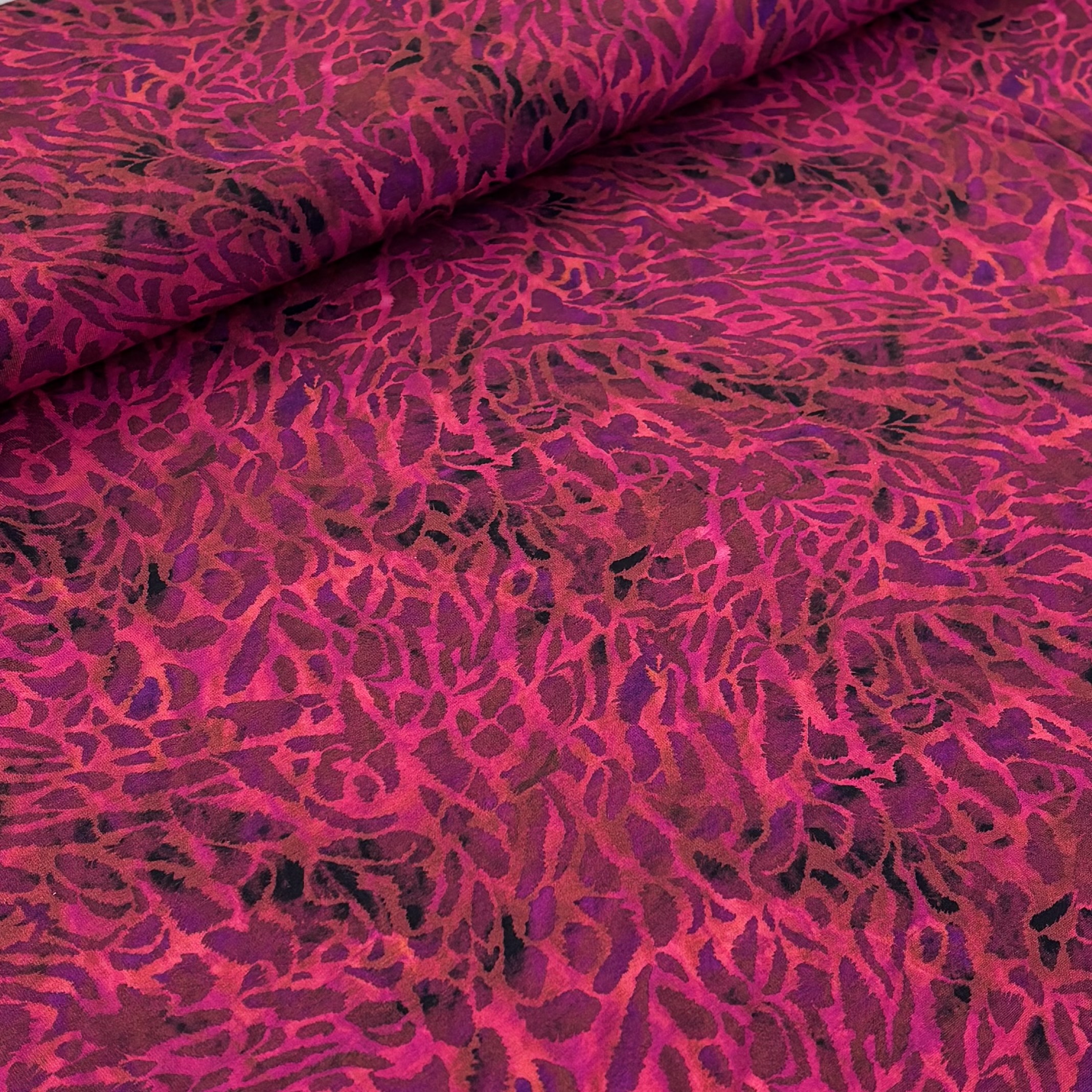 Jersey Viskosejersey rot pink gemustert