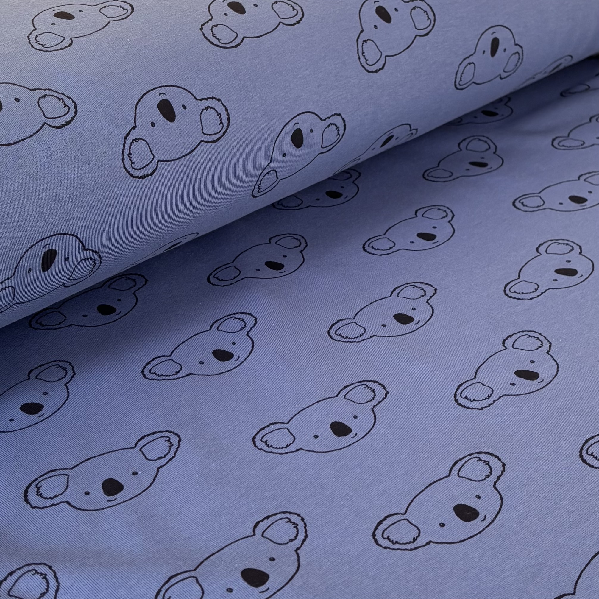 Sweatstoff blau mit Koalas Sweatstoff blau mit Koalas