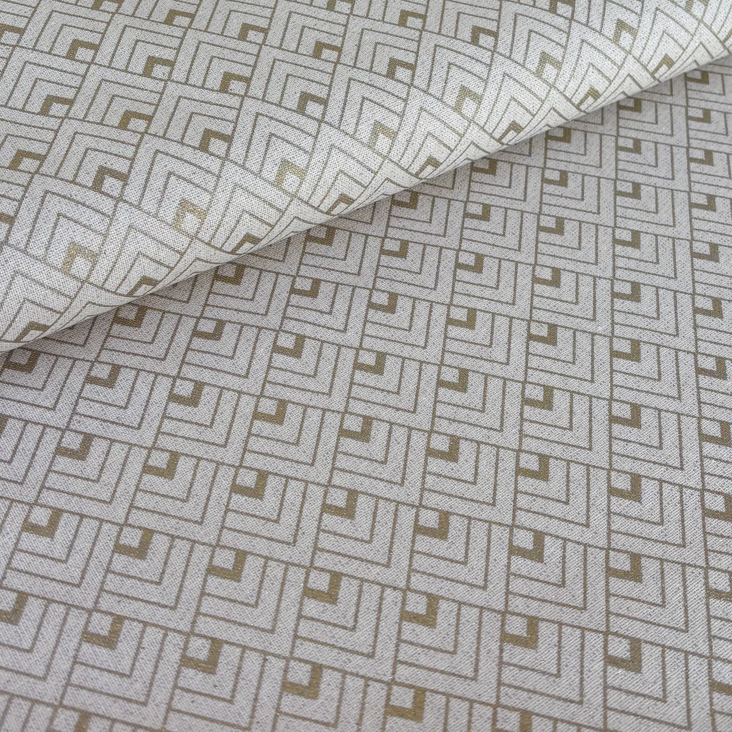 Canvas Baumwollstoff gold gemustert