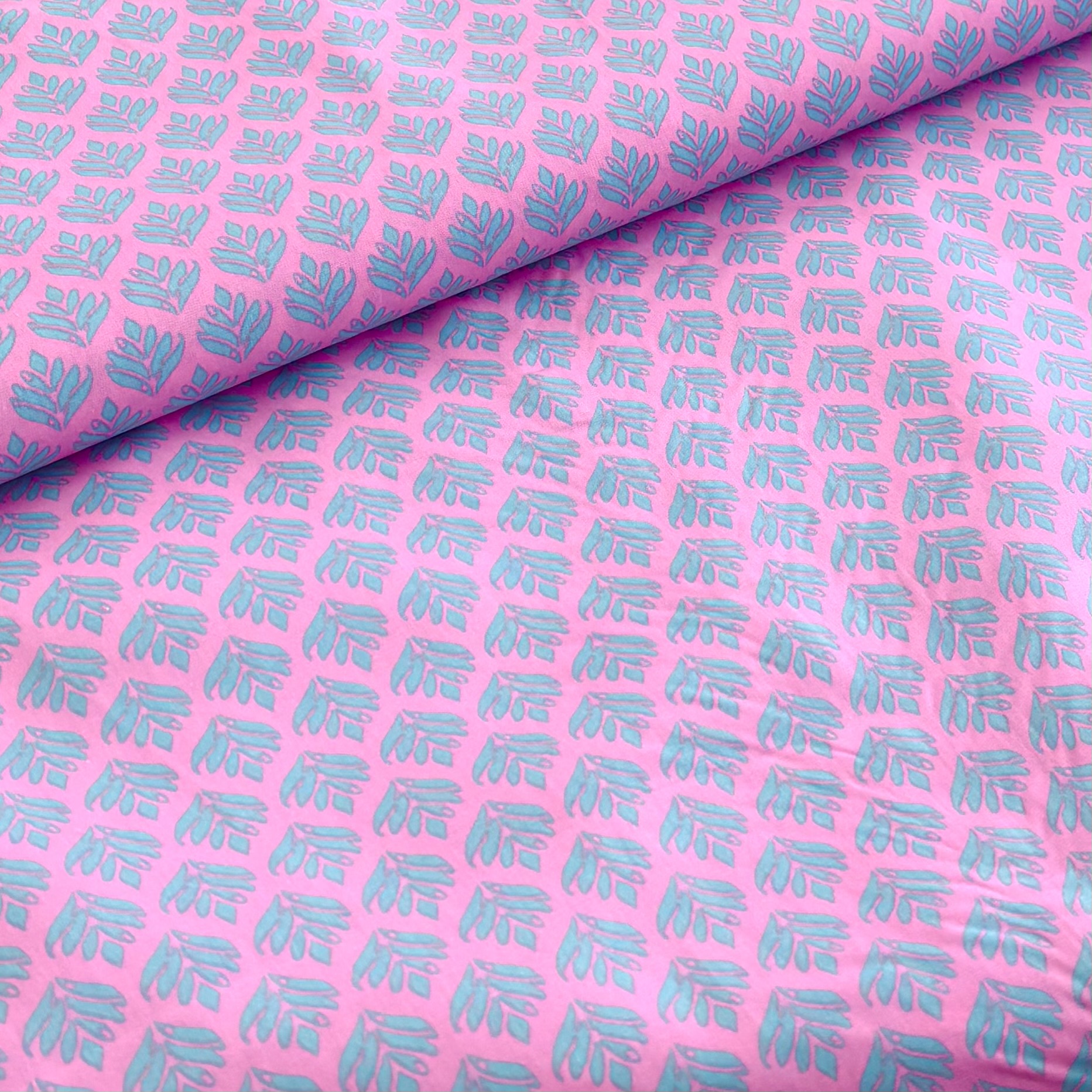 Baumwolle rosa türkis gemustert