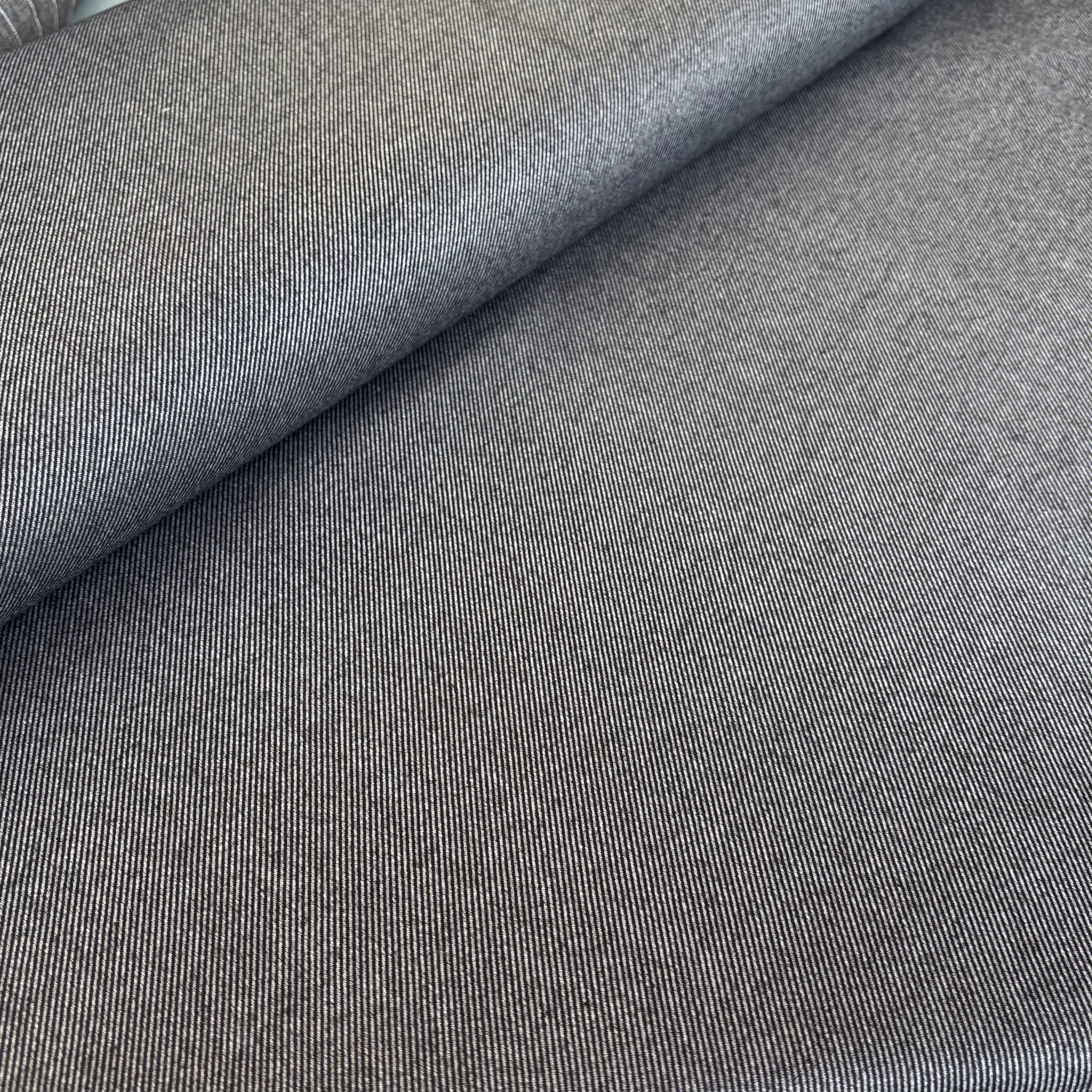 Bambusstoff schwarz grau gestreift