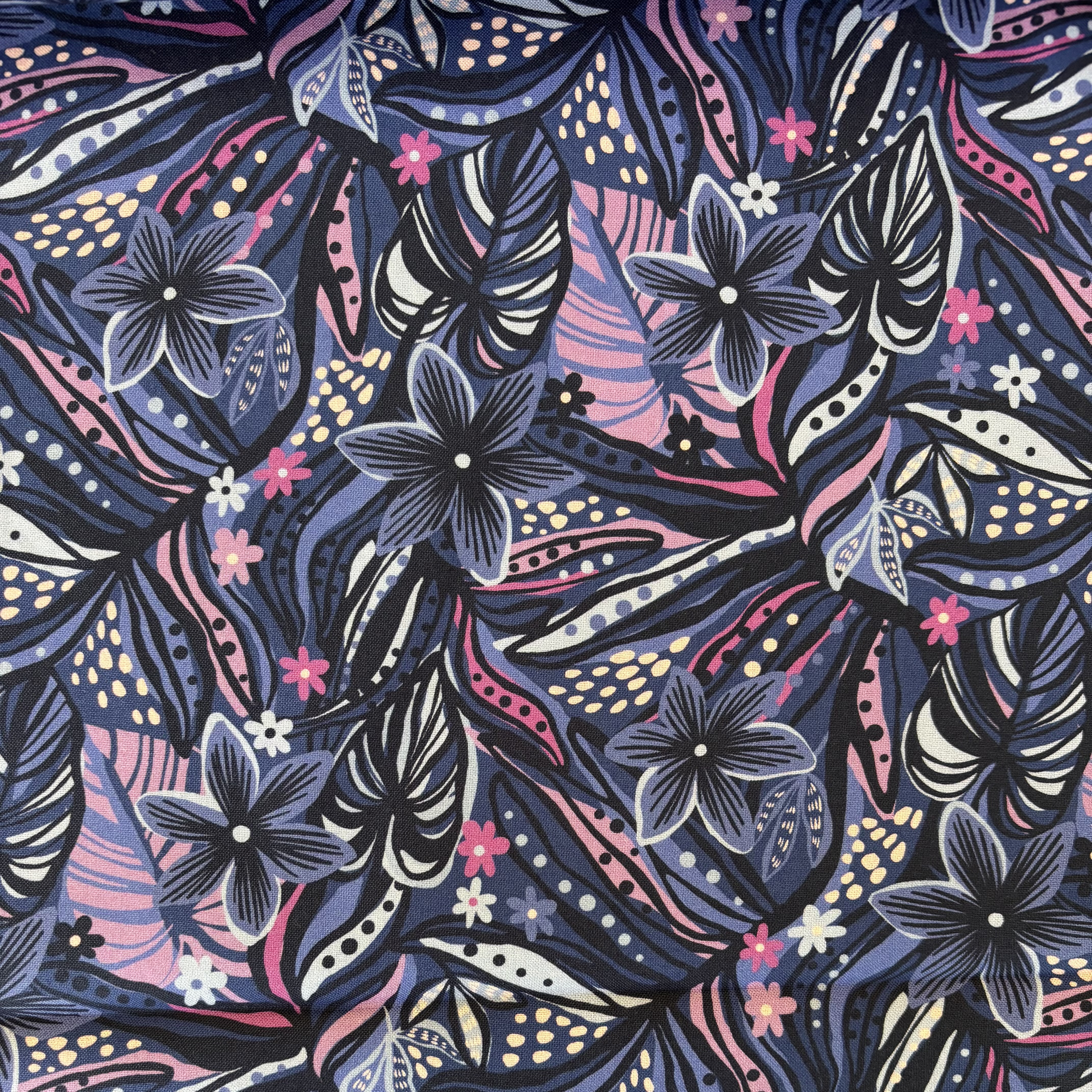 Baumwolle Wonder Jungle 9 Cloud blaue Blumen