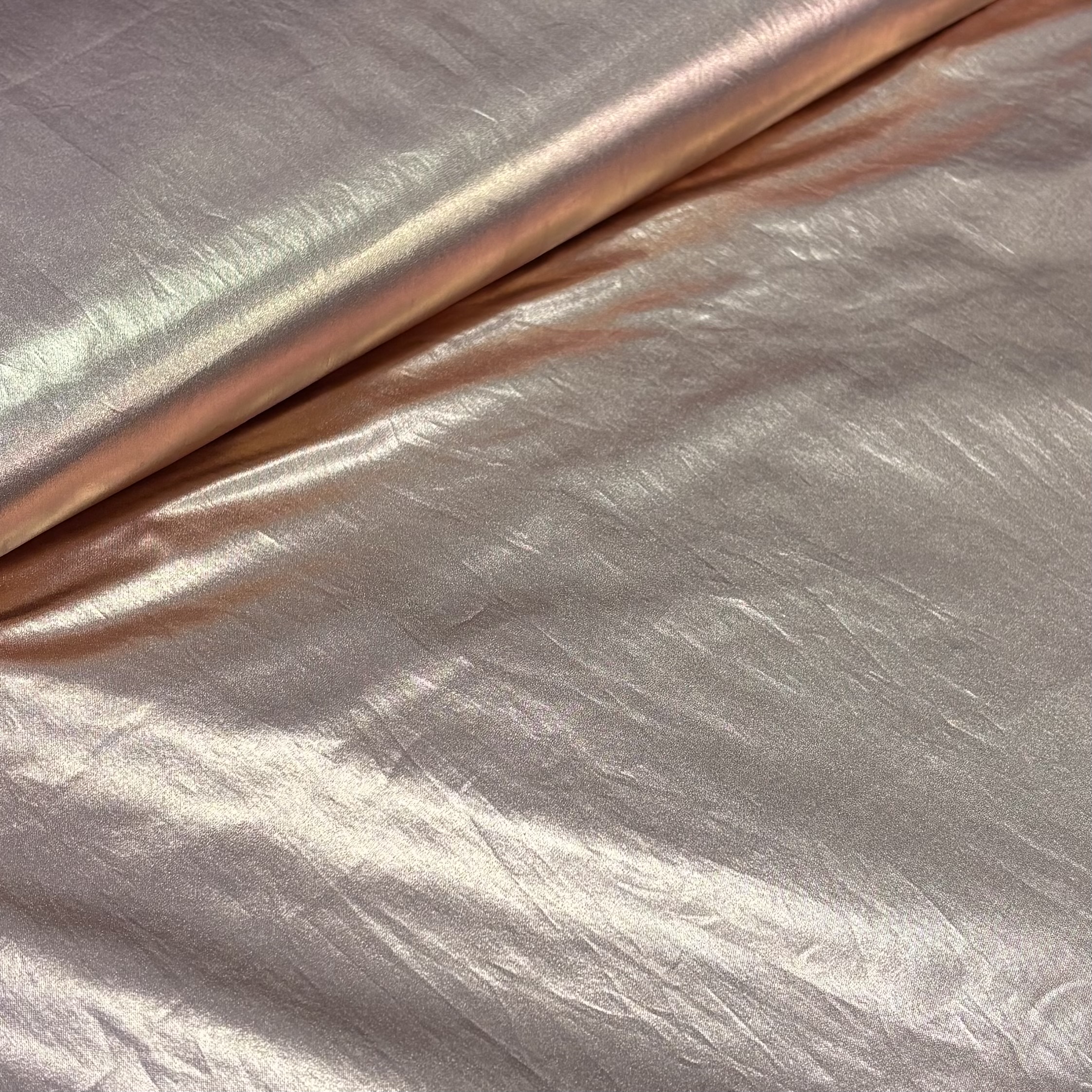 Baumwollsatin Baumwolle roségold gold foiliert