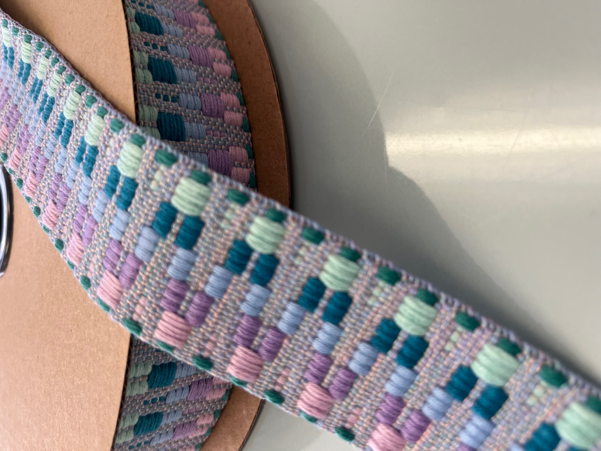 Gurtband Zick Zack 4cm blau lila