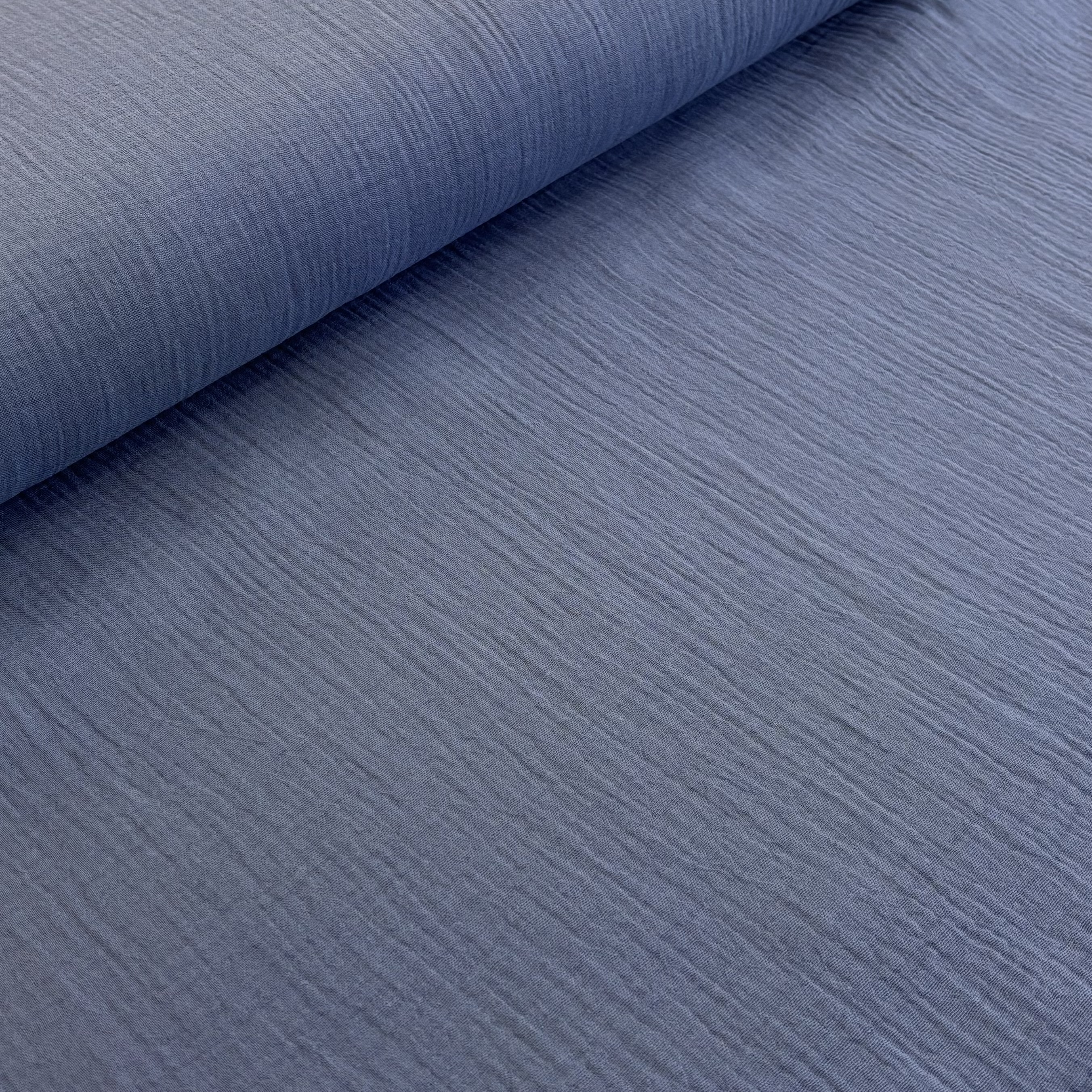 Musselin double gauze blau
