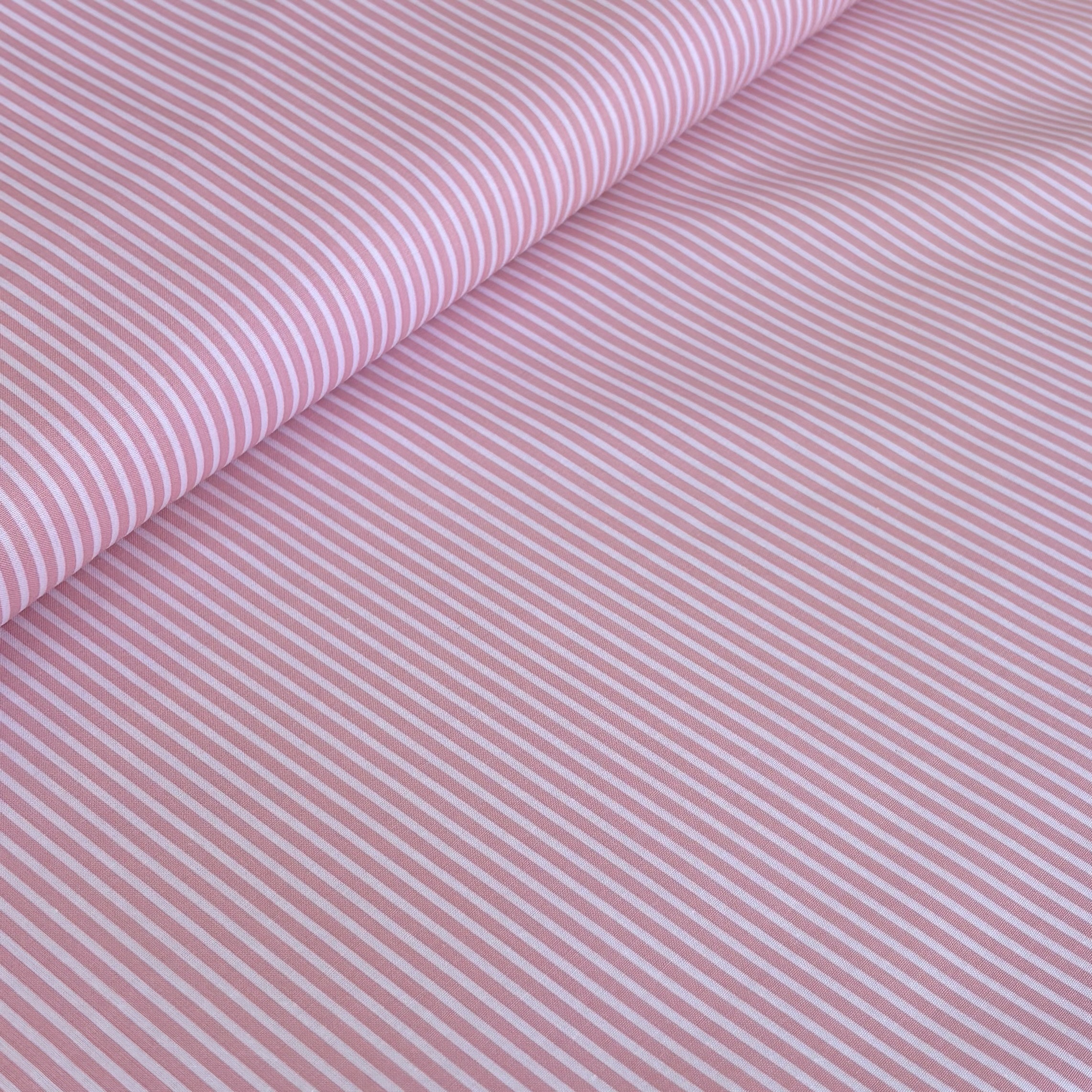 Baumwolle Baumwollstoff rosa gestreift 