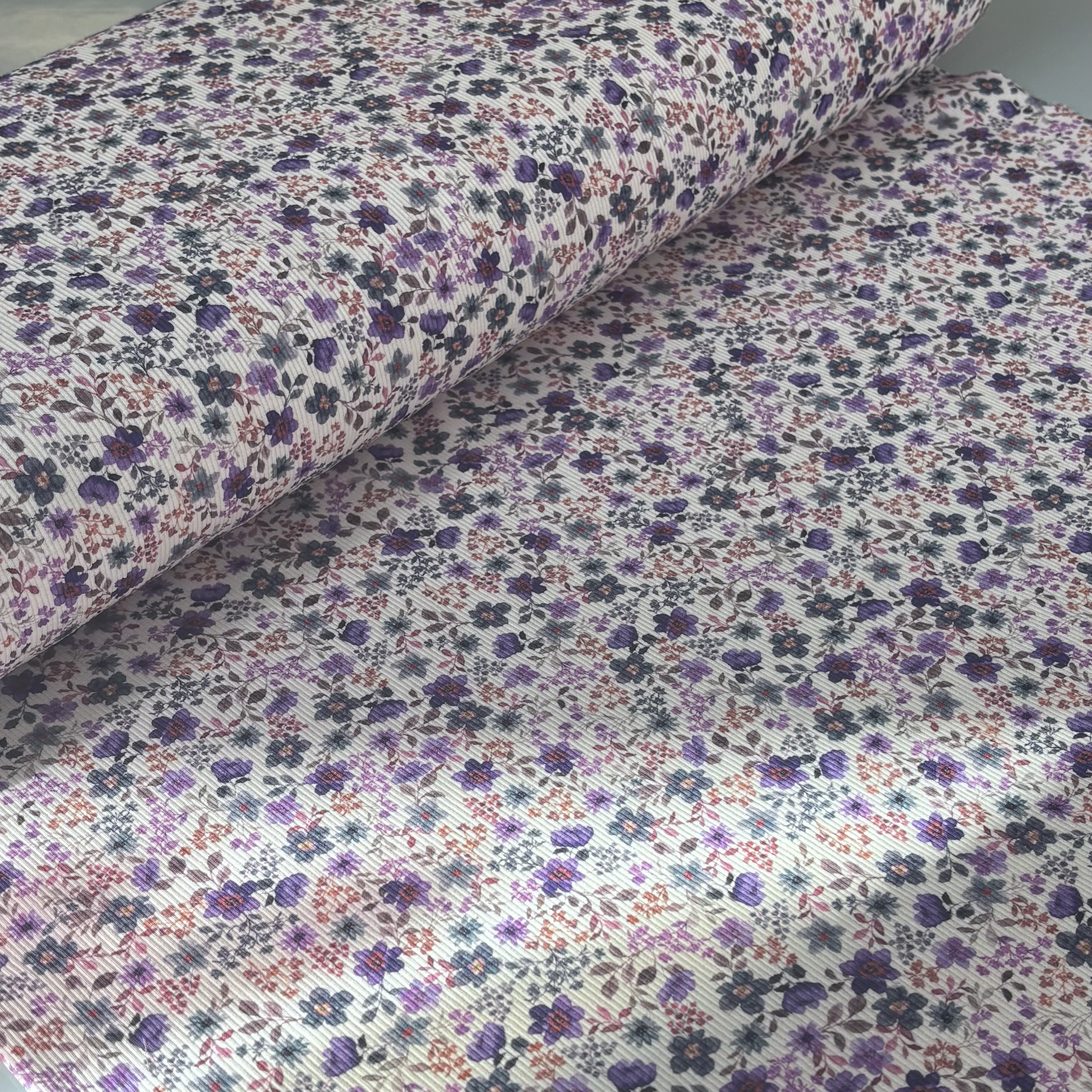 Jersey gerippt mit Miniblumen