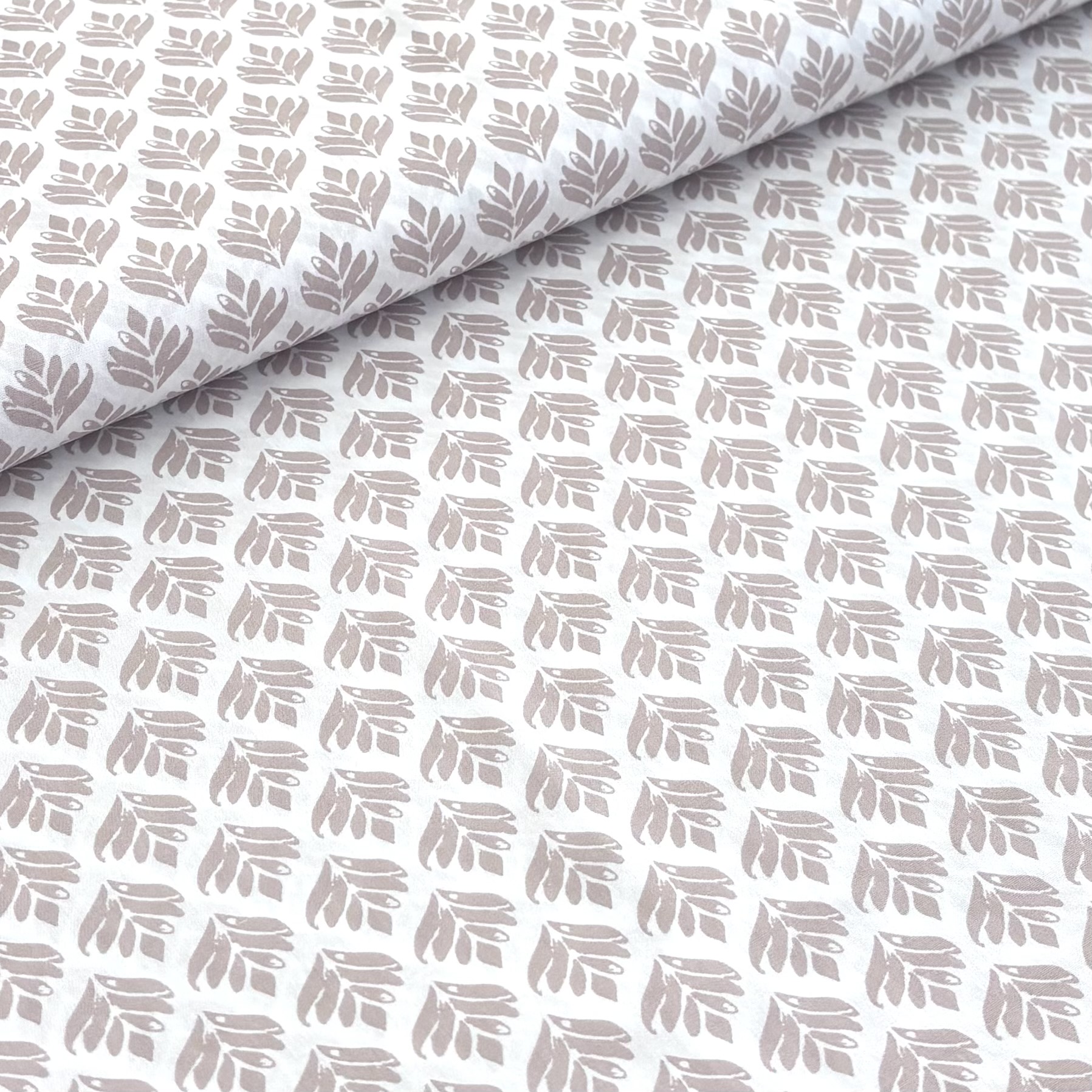 Baumwolle beige weiß gemustert