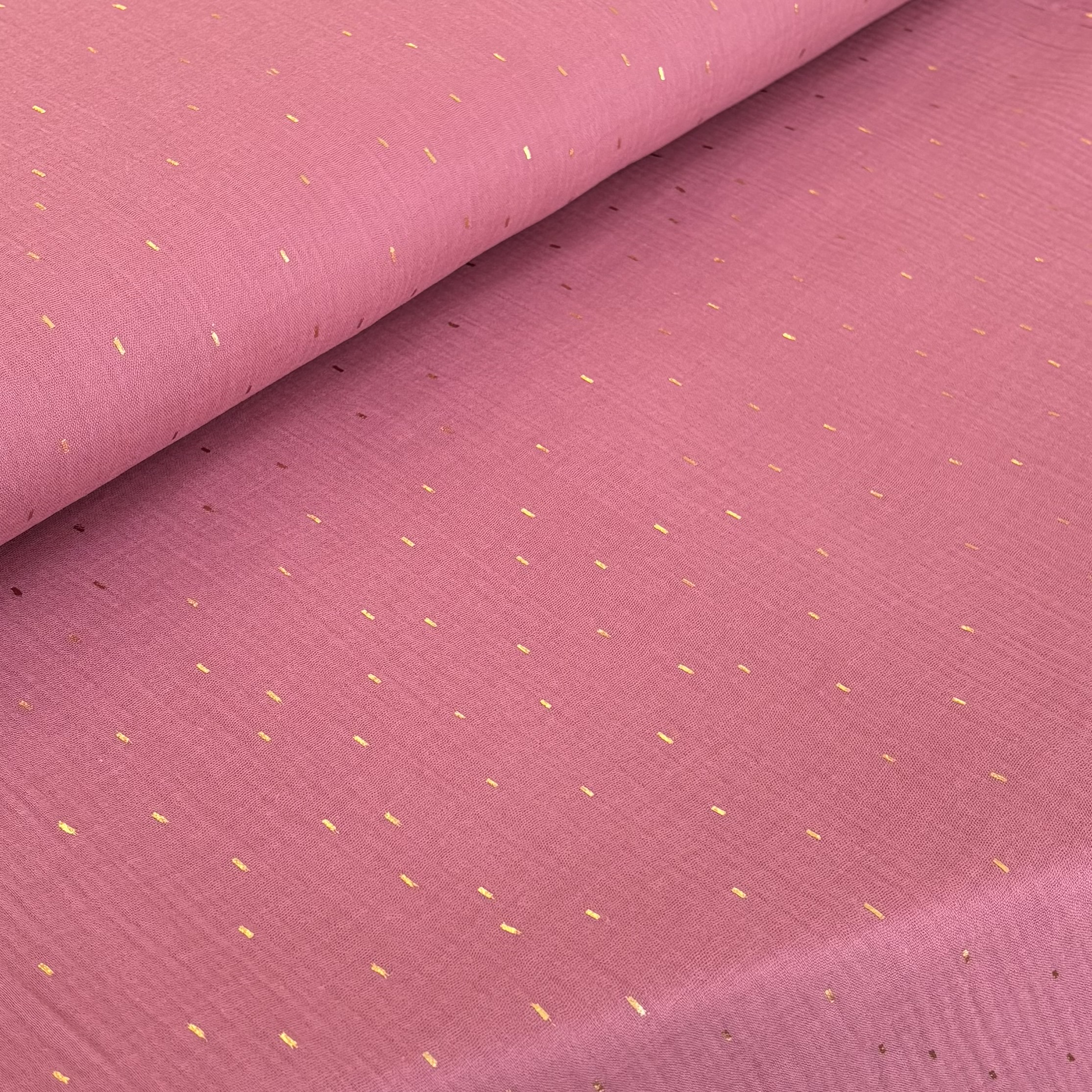 Musselin Musselinstoff rosa gold