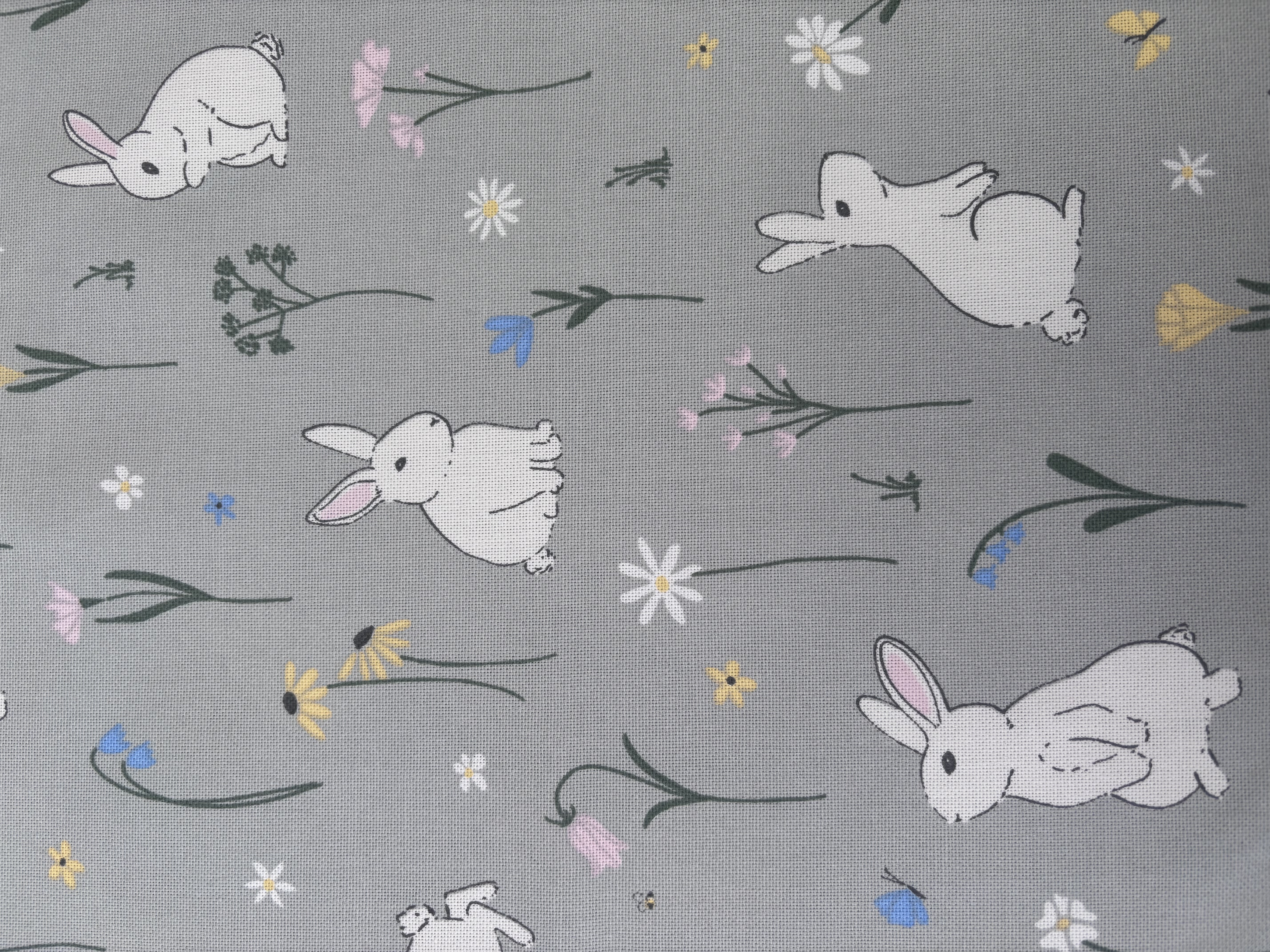 Canvas mintfarben mit Hasen Osterstoff