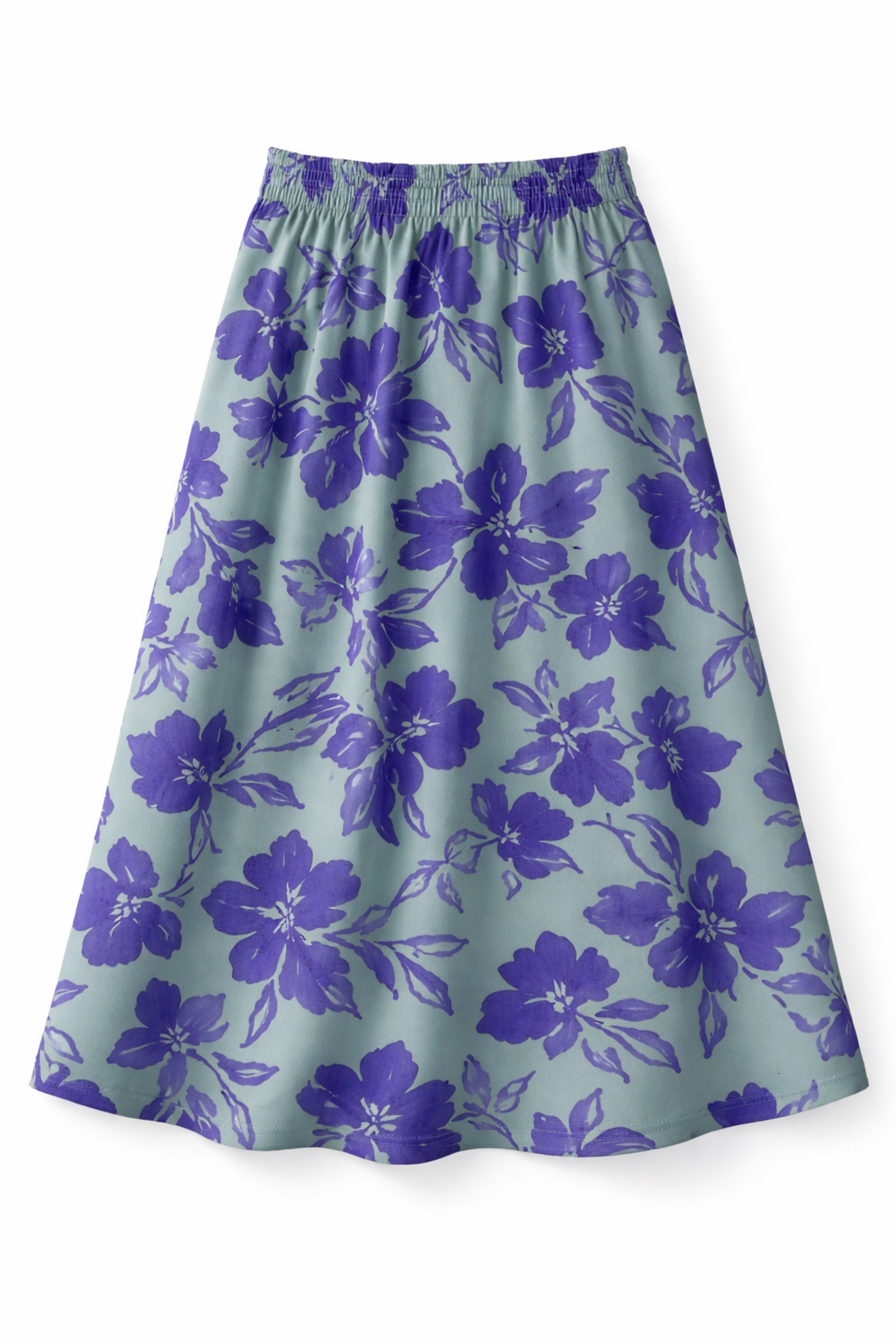Baumwollsatin türkis floral Baumwolle Satin