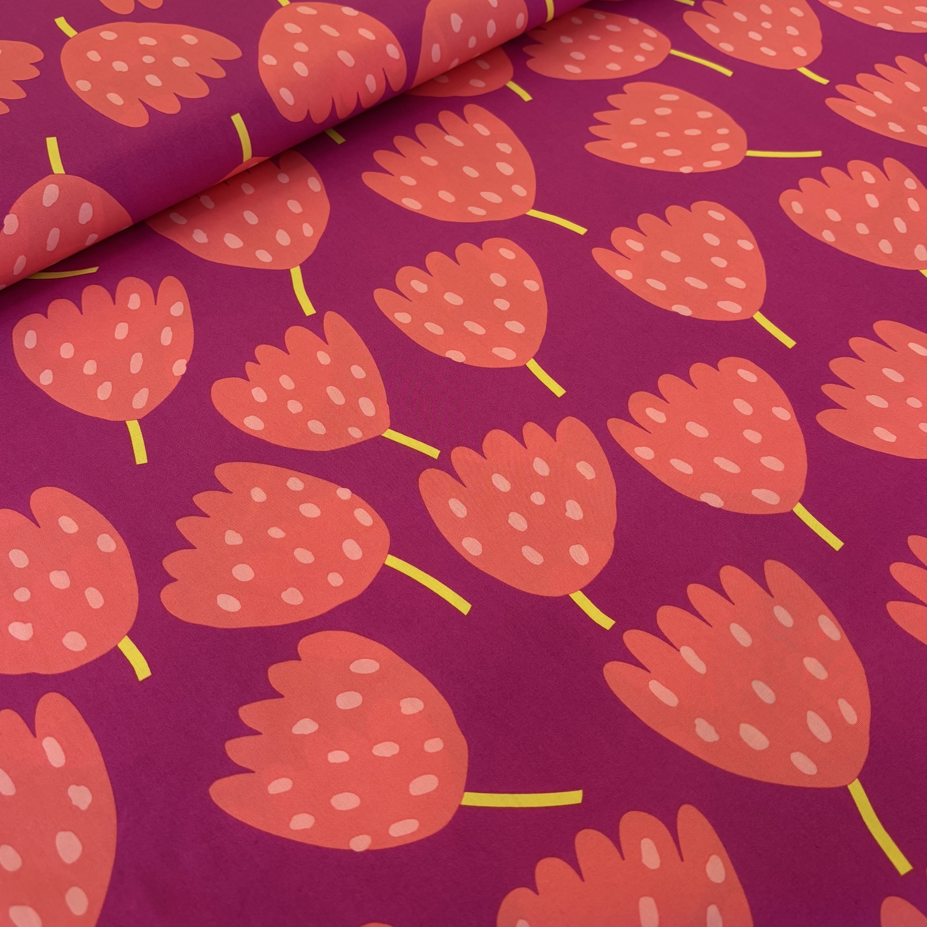 Baumwolle Nerida Hansen pink orange Tulpen