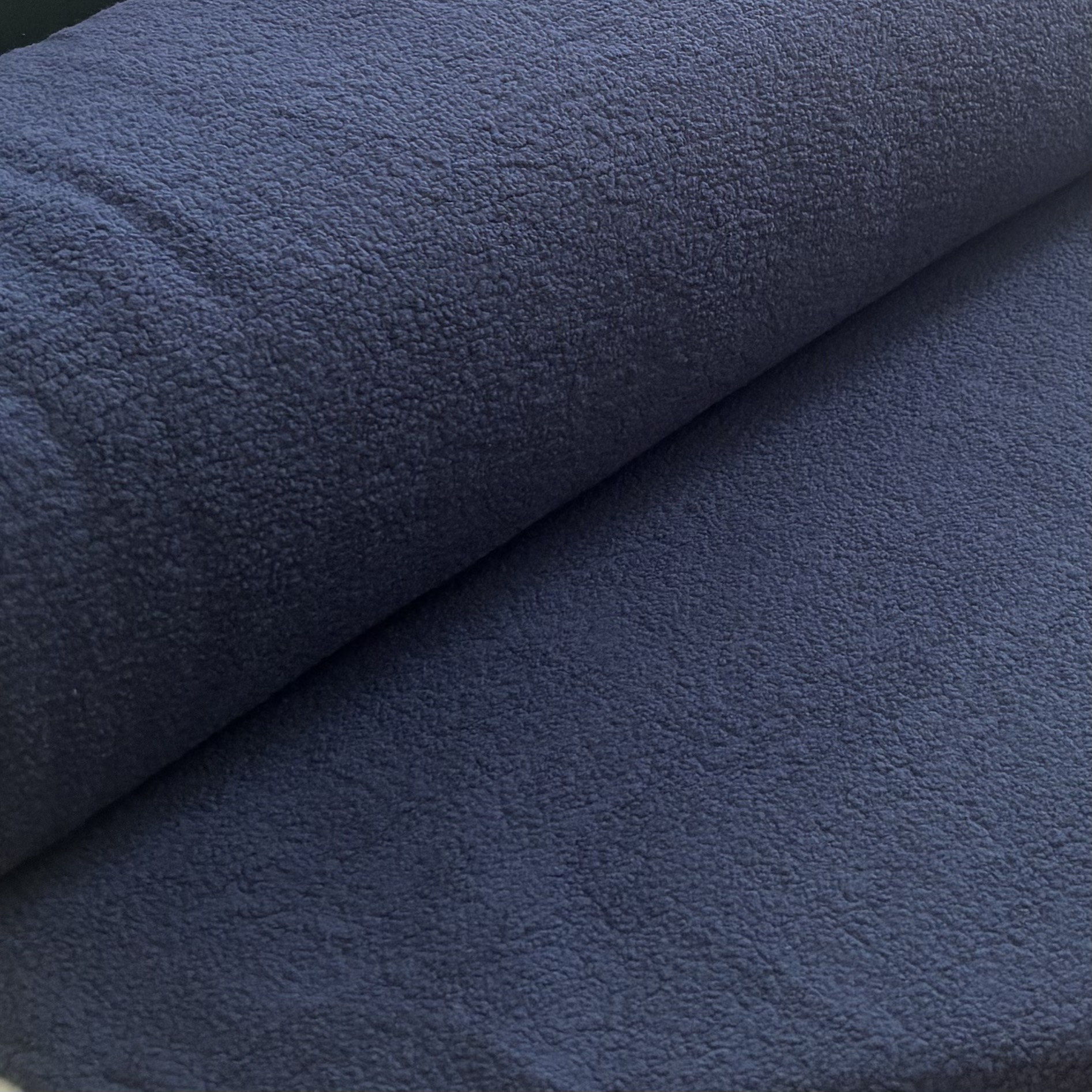 Fleece dunkelblau Baumwollfleece Teddyfleece