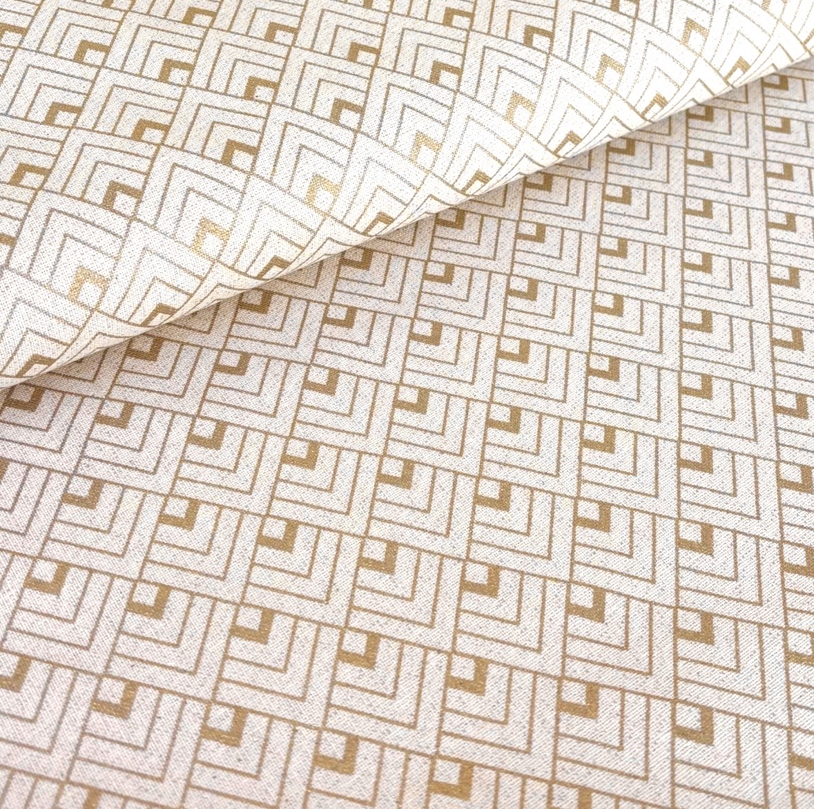 Canvas Baumwollstoff gold gemustert