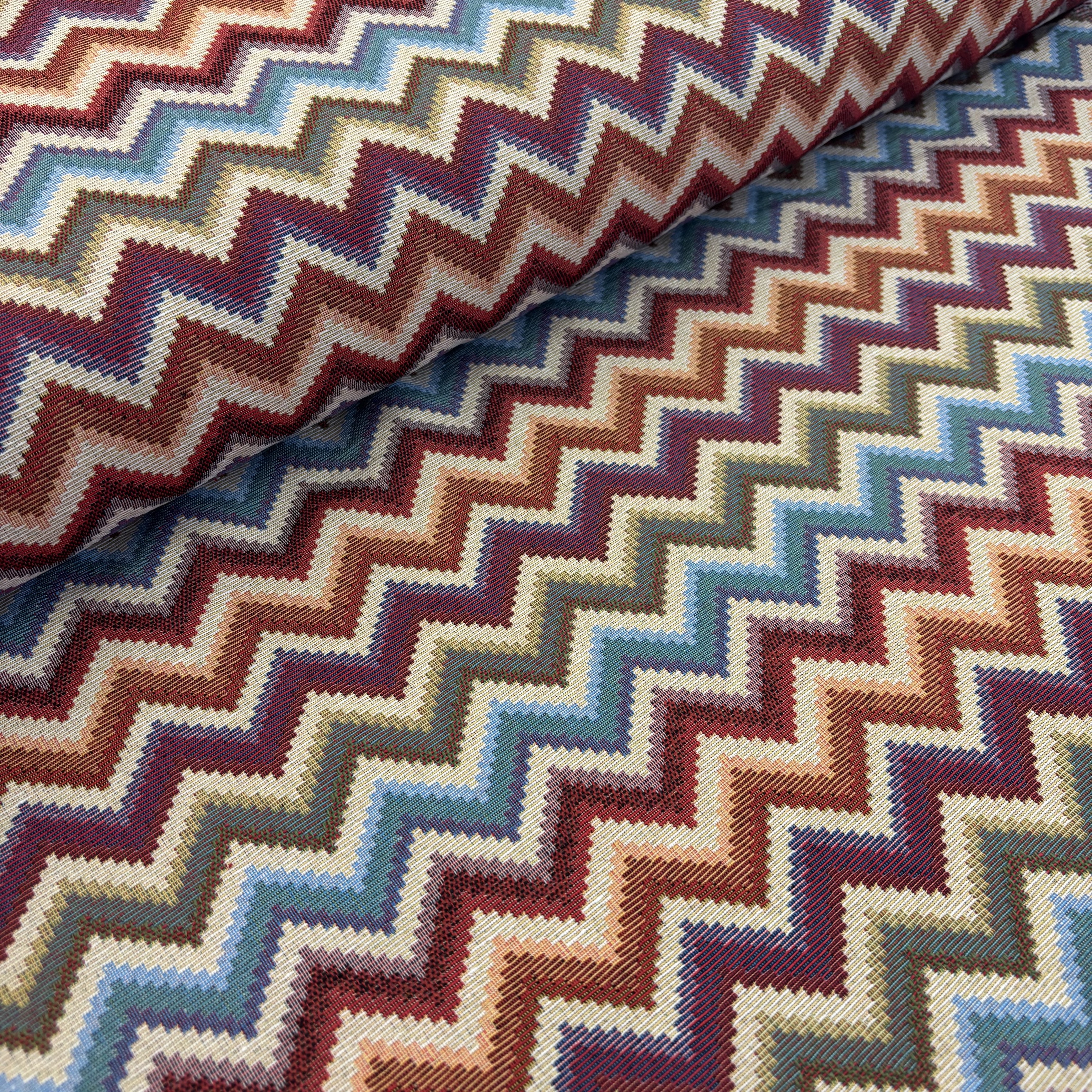 Gobelin Jacquard Zig Zag graphisch bunt