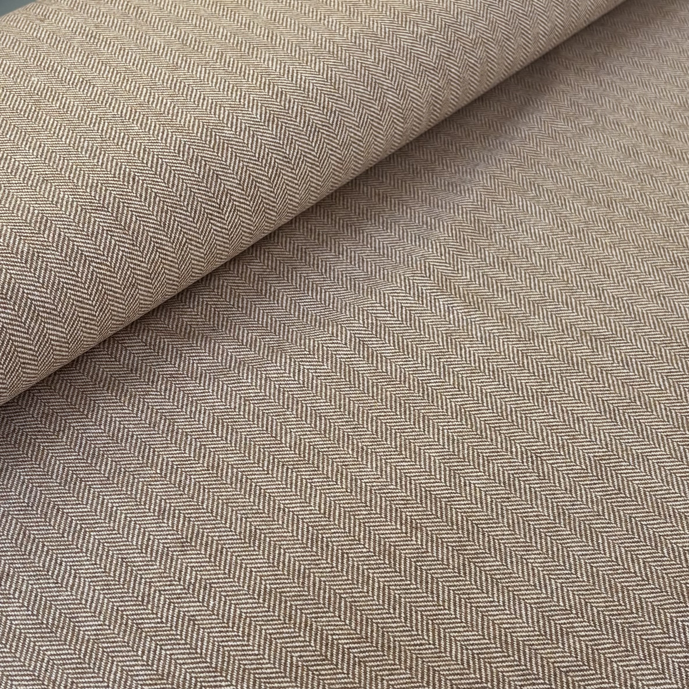 Wollstoff Tweedstoff beige