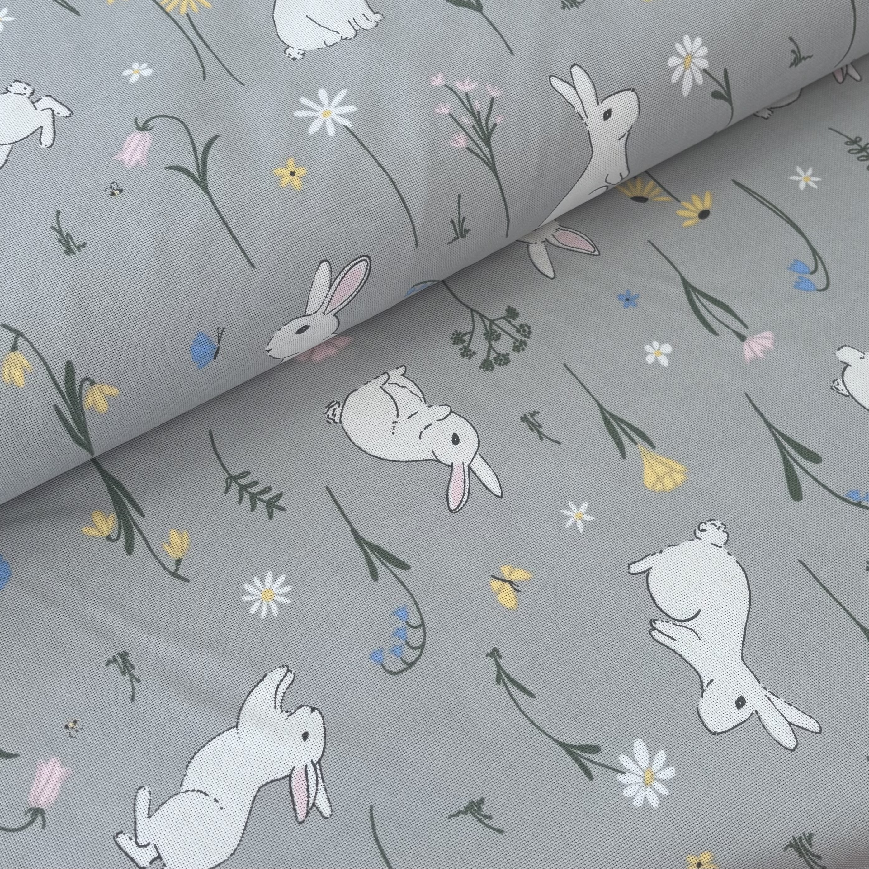 Canvas mintfarben mit Hasen Osterstoff