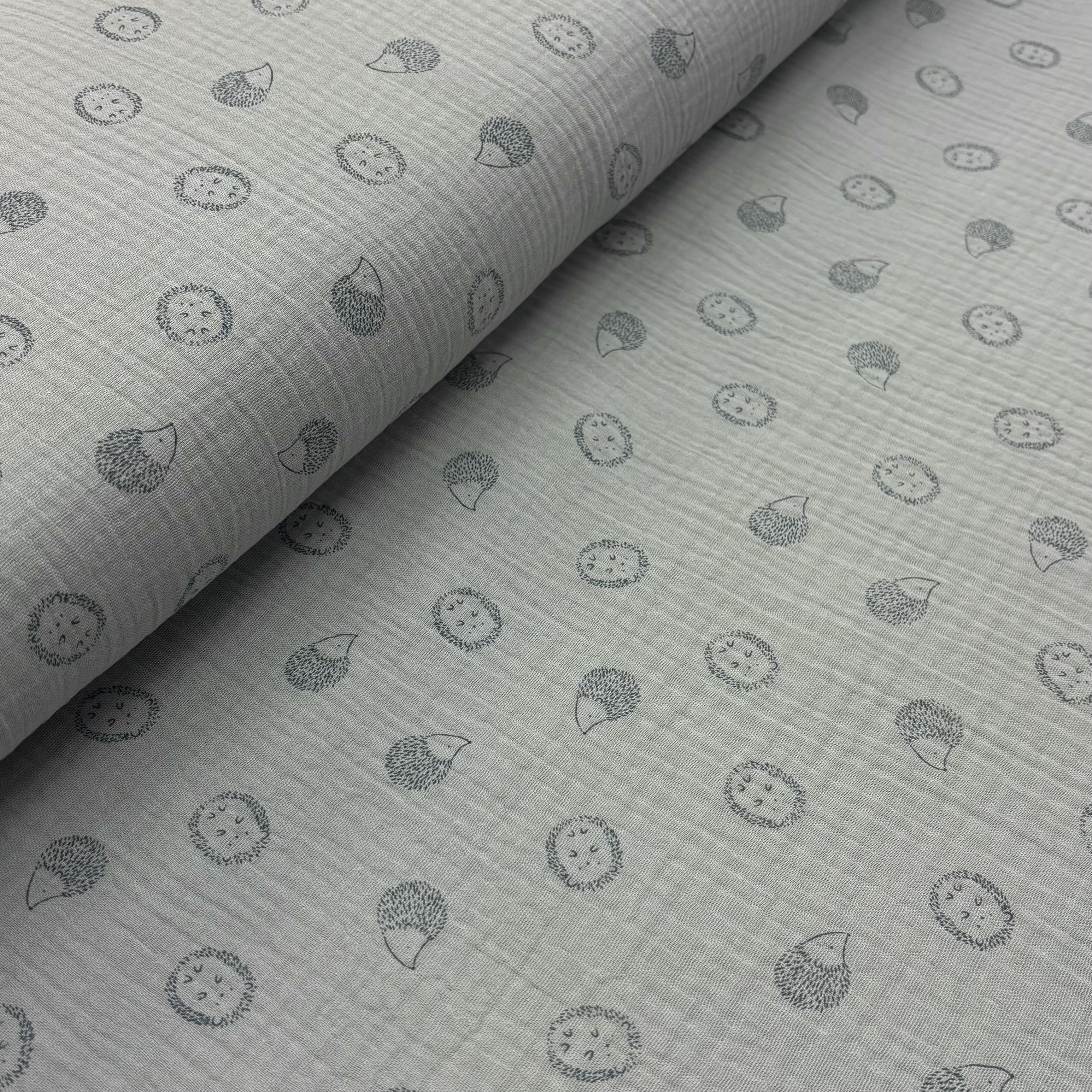 Musselin Musselinstoff Baumwolle mintfarben mint mit Igeln