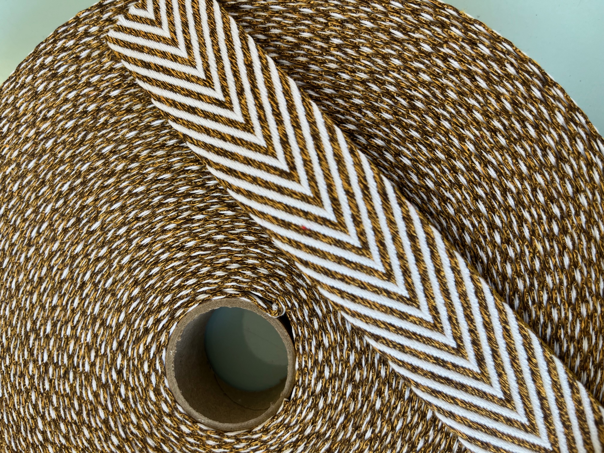 Gurtband beige weiß 3cm 