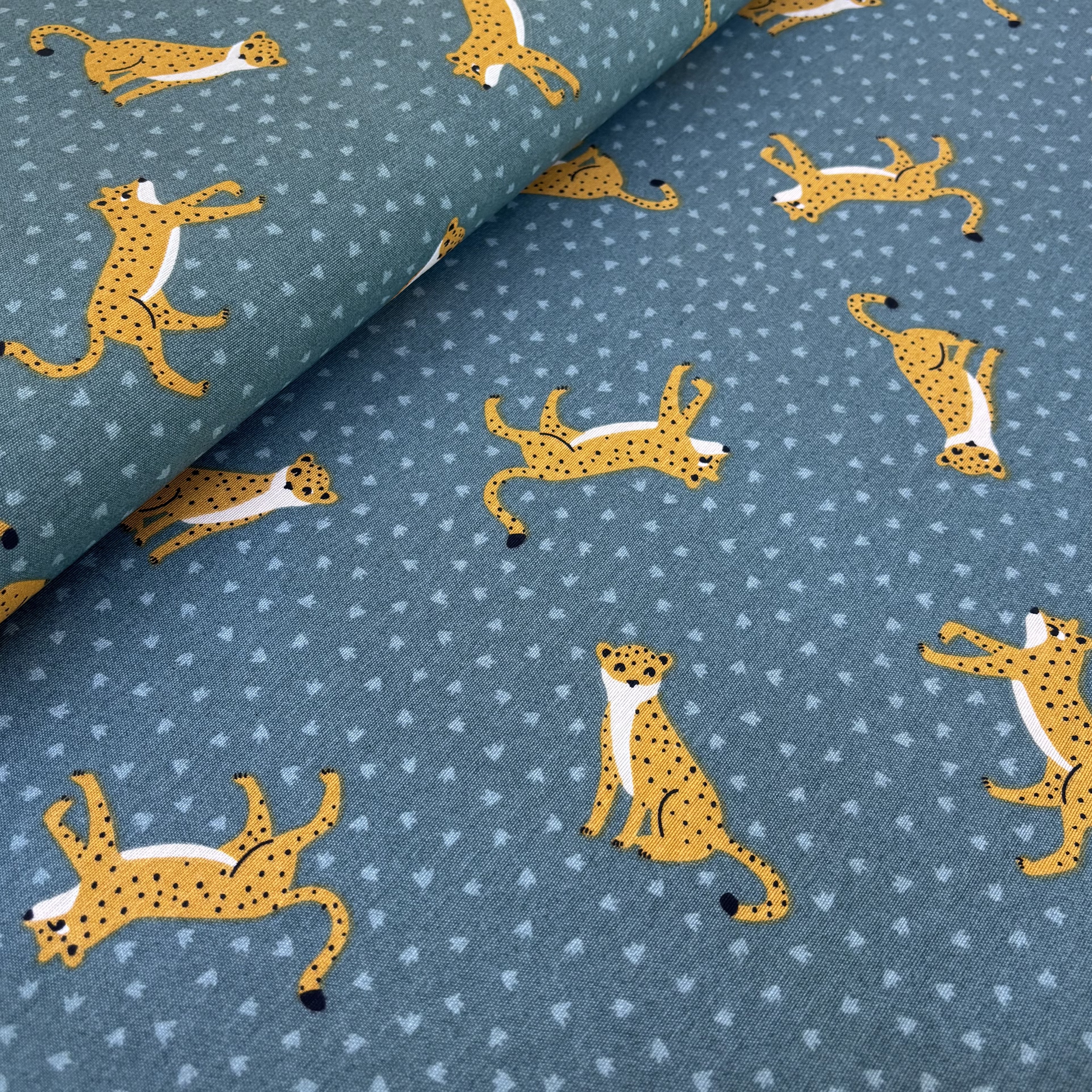 Canvas mint mit Leoparden 