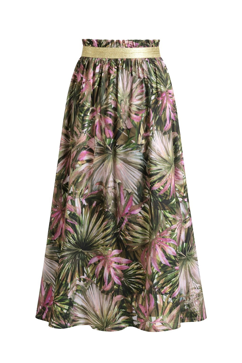 Viskose Viskosestoff rosa grün mit Blättern